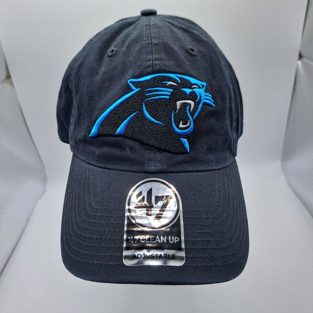 '47‎ Carolina Panthers Clean Up Black Adjustable Strap Hat Dad Cap